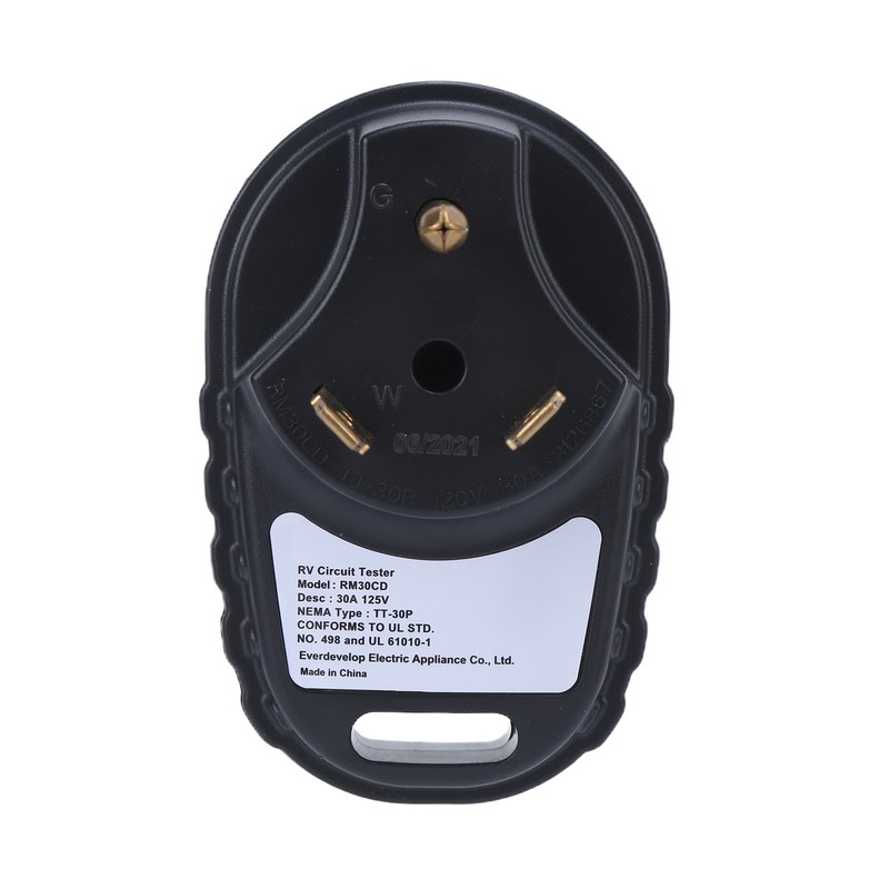 30A RV Circuit Analyzer Portable Power Tester Receptacle with LED