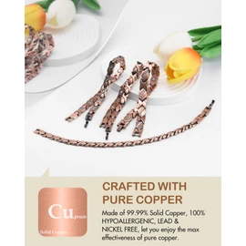 Feraco Pure Copper Bracelets for Women, Ultra Strength Magnetic Bracelet with 3500 Gauss Magnets & Sparkling Cubic Zirconia, Adjustable, Infinite Symbol