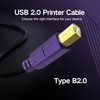 wawpi Printer Cable, USB 2.0 Cable A-Male to B-Male for