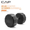 CAP Barbell 12-Sided Coated Dumbbell, 40 LB