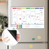 POPRUN Pizarra Calendario Magnetico Nevera 42 x 28 cm -