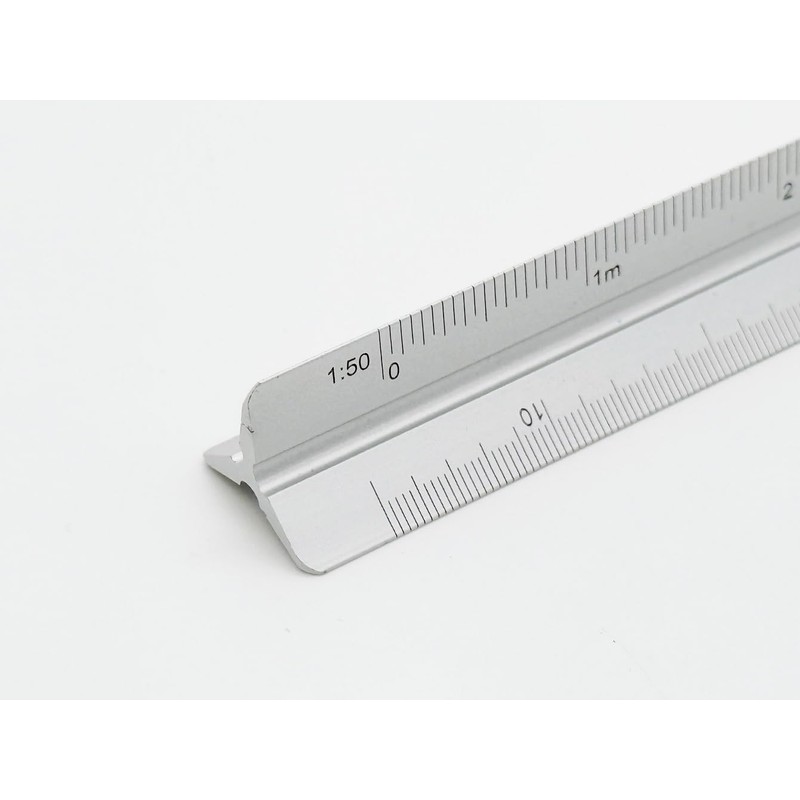 Triangular Scale Ruler, 5.9 inches (15 cm), 12 Types, Aluminum