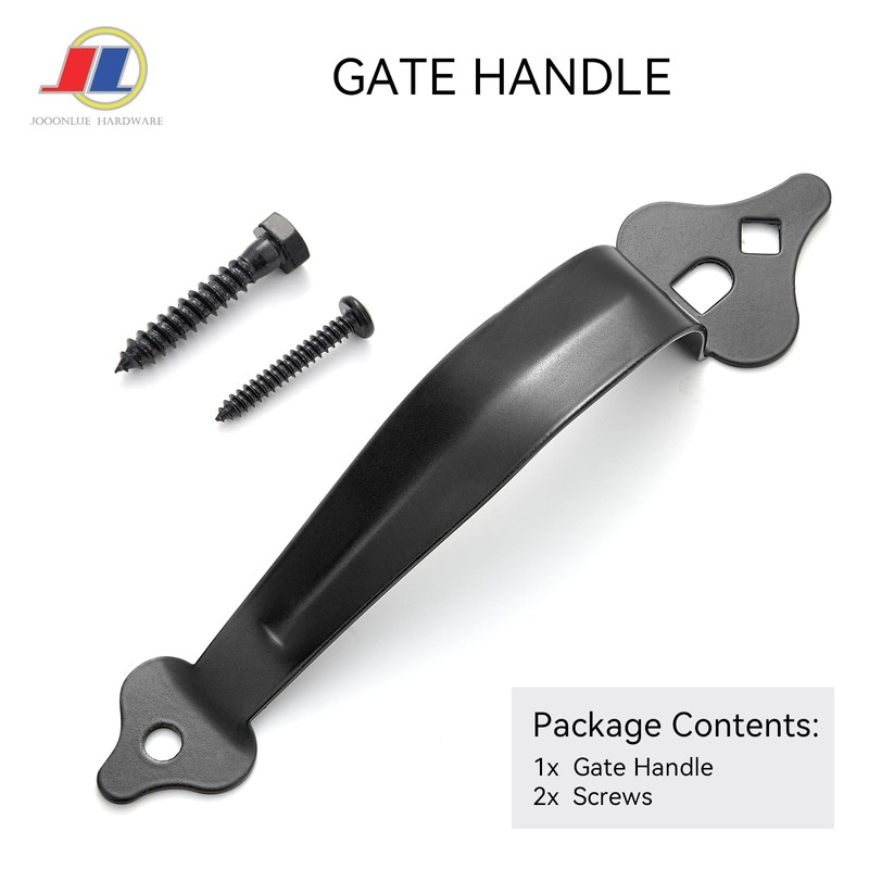 Gate Handle, Shed Door Handle with Latch, 1 Pack, Black