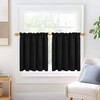 Deconovo Black Curtains 24 Inch Long, Cafe Curtains for Small