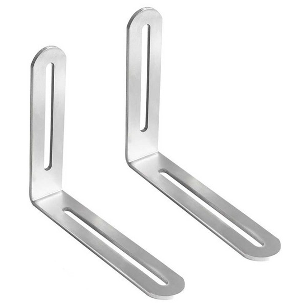 2 Pcs Adjustable L-Shape Corner Brace Stainless Steel Slotted Right