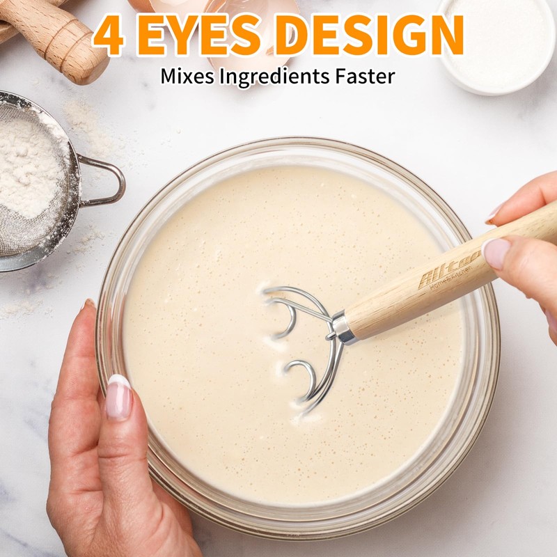 ALLTOP Danish Dough Whisk - Ultimate Dutch Mixer Hand Utensil