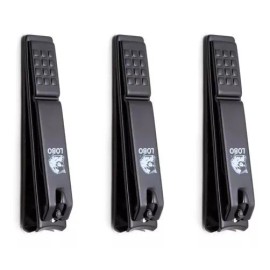 Lobo Corta Uñas Antideslizante Acero Inoxidable Negro 3pz Lobo