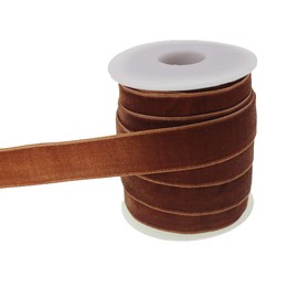 10 Yards 3/4 inch Assortment Velvet Ribbon Single Face Chocker Ribbon for Package Wrapping, Hair Bow Clips Making, Sewing, Baby Headbands, Wedding Decorations (Coffee #114, 3/4" 20mm)