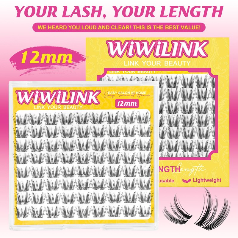 Freya Lash Clusters, 10mm Natural Wispy D Curl Individual Lashes