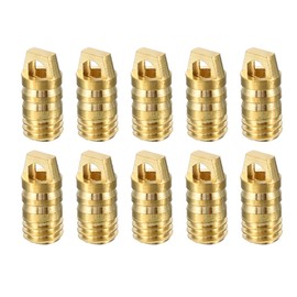 PATIKIL 10.5mm Refrigerant Charging Hose Thimble Valve, 10 Pack Hose Manifold Gauge Repair Kit for HVAC Air Conditioner Refrigerator, Brass Tone