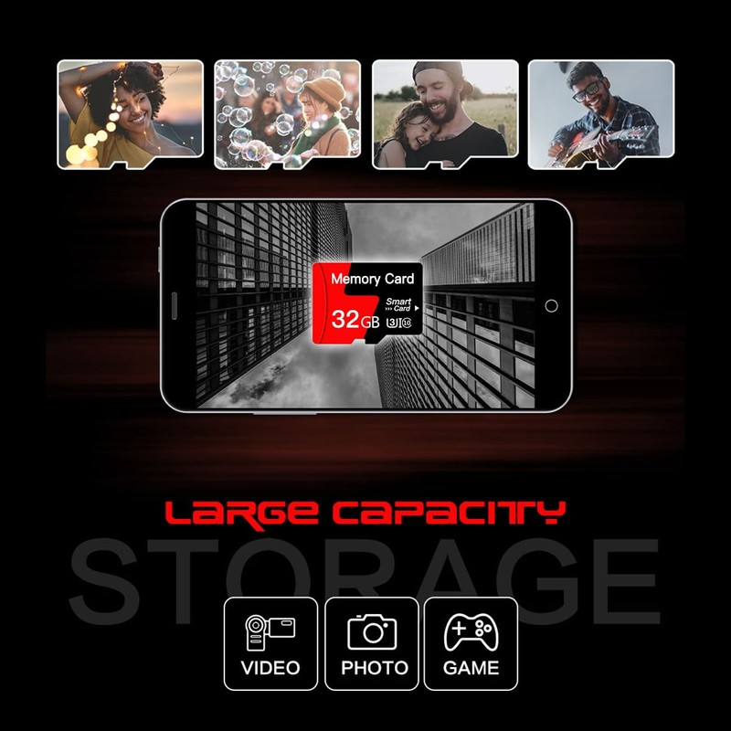 [2-Pack]32GB MicroSD Memory Card Micro SD Card With Adapter Class