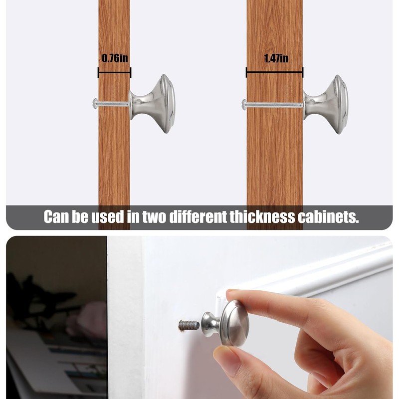 18 Pieces Drawer Knobs, 30 Pcs 1-1/5 inch Kitchen Cabinet