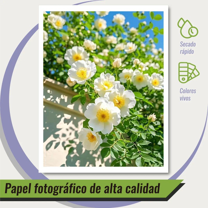 Papel Fotográfico Brillante Kamo, Carta 90 Hojas, 260g Color Blanco