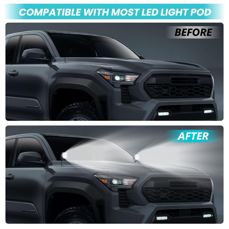 TECHPICCO Ditch Light Bracket Compatible with Toyota Tacoma 2024 2025,