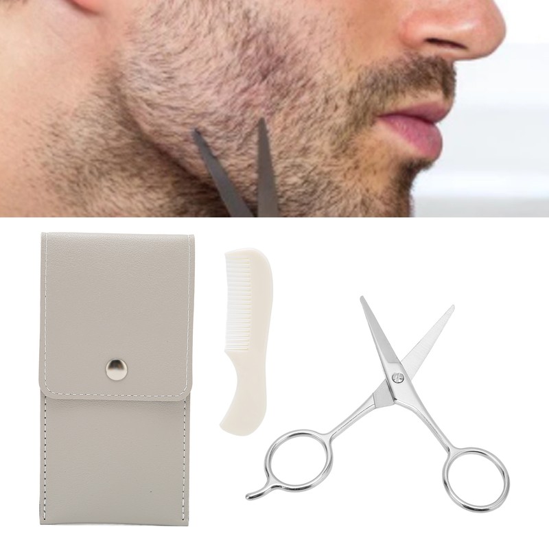 Bluezoo Beard Mustache Scissors Combs Professional Men Hair Grooming Kit