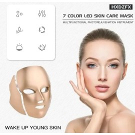 Hxdzfx Máscara Facial De Luz Led 7 Colores Y Funciones