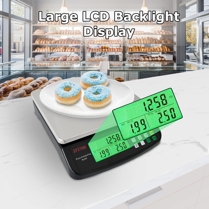 Large Digital Kitchen Scale 40kg/88lb Stainless Steel Price Computing Scale