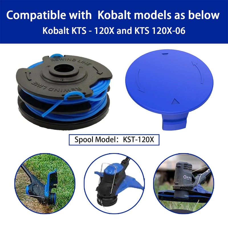 Kudoosen KST-120X Trimmer Replacement Line Compatible for Kobalt KST 120x-06,