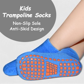 DECOVICI Kids Grip Ankle Socks, Unisex Trampoline Toddler Socks with Grips, Non-Slip Trainner Slipper Socks for Girls and Boys Age 2-13 Years 6 Pairs(Multicolor1,S)