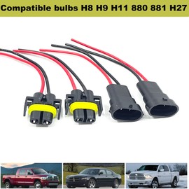 2 Sets H11 H9 H8 880 881 Female & Male Adapter Wiring Harness Sockets for Headlights Fog Lights