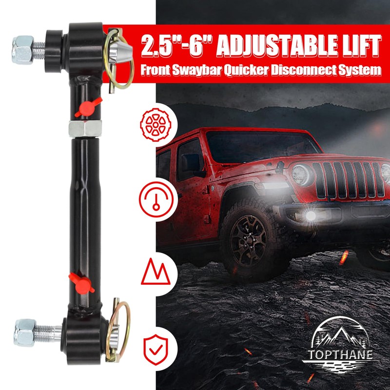 2.5" - 6" Lift Front Sway Bar Quicker Disconnect System