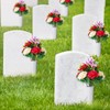 Tigeen 6 Sets Artificial Cemetery Flowers with Vase 54 Heads