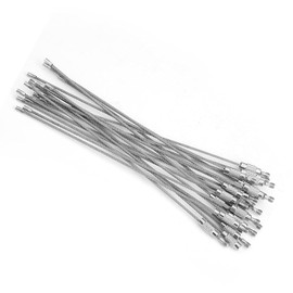 Llavero de Alambre, 5.9 Pulgadas, 20 Unidades/bolsa, Llaveros de Alambre de Acero Inoxidable, Llavero de Cuerda de Cable con Bloqueo de Tornillo para Colgar Llaves de Etiquetas de Equipaje