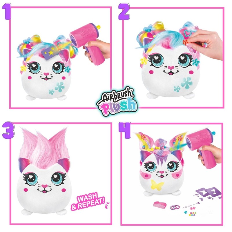 Airbrush Plush Hair'iffic Squish Pals | Decorate your own plush,