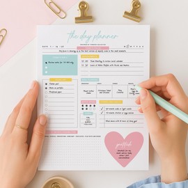 The Day Planner - 8.5 x 11 Daily Planner Pad | Motivational Planner for Women | Time Management and Productivity Tool | Women-Owned USA Business