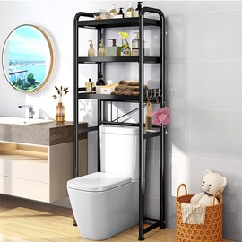 PTAEXCEL Over The Toilet Storage, 3 Tier Over Toilet Bathroom Organizer, Taller Bathroom Organizer Shelf Freestanding Space-Saving Toilet Rack for Bathroom Restroom Laundry Balcony