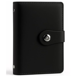 TerraShine Money Bank, Envelope Piggy Book, Money Case, Money Organizer, 50 Pages/100 Pages, Magnetic Closure, Compact Size, Envelope Type, Large Capacity, Cash Management (Black)