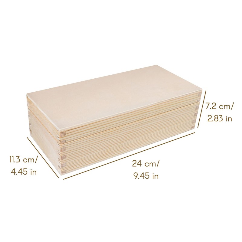 Creative Deco Small Wooden Storage Box | 24 x 11.3