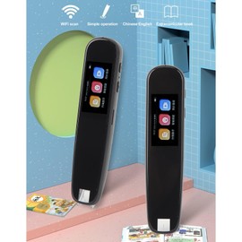 Scan Reader Pen Voice Translator Multifunctional OCR Digital Smart Pen 134 Languages Translator Portable for Students Touchscreen Operation (Black)