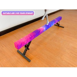 defulion 8 Ft Adjustable Gymnastic Balance Beam for Kids Children Home Practice, Gymnastics Balance Beam with Legs, High and Low Floor Gym Training Beam¡­