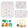3Pcs Guitar Pick Resin Molds Guitar Triangle Plectrum Silicone Molds