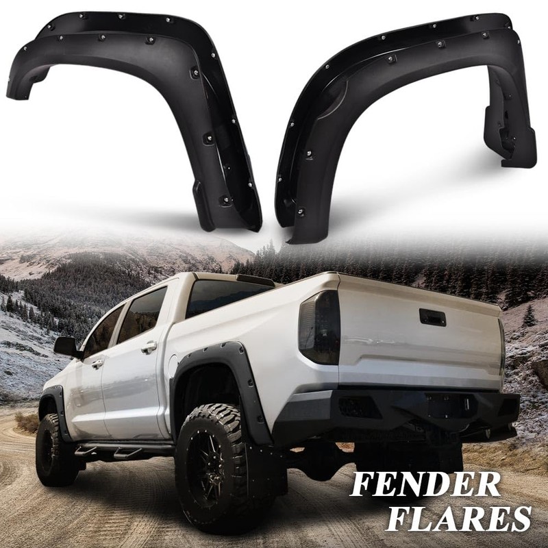 G-PLUS 4PCS Riveted-Pocket Fender Flares Compatible with Toyota Tundra 2014