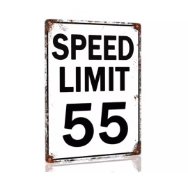 Speed Limit 55 Sign Road Street Sign Metal 55th Birthday Gift Party Decor 8x12"