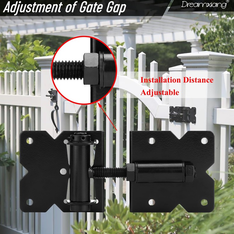 Dreamxiang Heavy Duty Self Closing Gate Hinge and Self Locking
