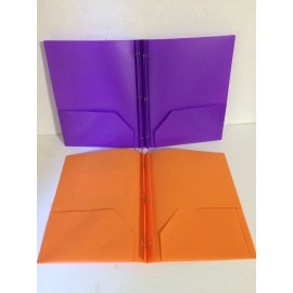 UP & UP 8 PACK Up&up 2 Pocket Portfolio With Prongs, Orange/Purple