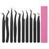 Professional Eyelash Tweezers – Black Fiber Tip Precision Lash Extension