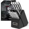 Kuisine Black 15-Piece High Carbon Stainless Steel Kitchen Knife Block