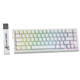 ATTACK SHARK X68 HE 8000Hz Rapid Trigger Keyboard, 0.01mm RT Accuracy Wired Gaming Keyboard with Magnetic Switch, Adjustable Actuation, Rapid Trigger, Snap Tap, RGB Lighting for PC/Mac, White Contours
