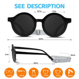 RIVBOS Baby Wrap Polarized UV400 Sunglasses - Soft Frame with Secure Strap for Infant and Newborn (0-24 Months) Olive Green&Grey Lens RBK069