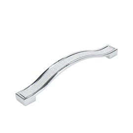 Coshar 6 Pack 5-Inch Hole Center Bling Rhinestone Cabinet Pull Handle Modern Crystal Glass Pull Knob Stainless Steel Hardware for Cupboard Bathroom Kitchen Home - Silver