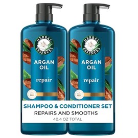 Herbal Essences Juego de champú y acondicionador reparador de aceite de argán, hidrata y suaviza, sin parabenos, seguro para el color, pH equilibrado,