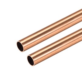 sourcing map Copper Round Tube, 8mm OD 0.5mm Wall Thickness 300mm Long Straight Pipe Tubing 2 Pcs