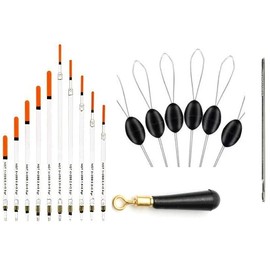 TFS Angling Clear Crystal Waggler Fishing Floats Loaded plus extras.Disgorger,Float Adapters,Grip Stops included in every pack. (Pack A - 10 L)