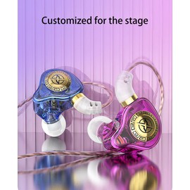 FEDAI X1 in-Ear Earbud,11mm Moving Coil Unit in Ear Headphones，Over Ear Earbuds Wired Earphone with 1DD HiFi Bass Sound for Teen, Musicians Stage, Drummer for Gym Workout Running Church（Transparent）