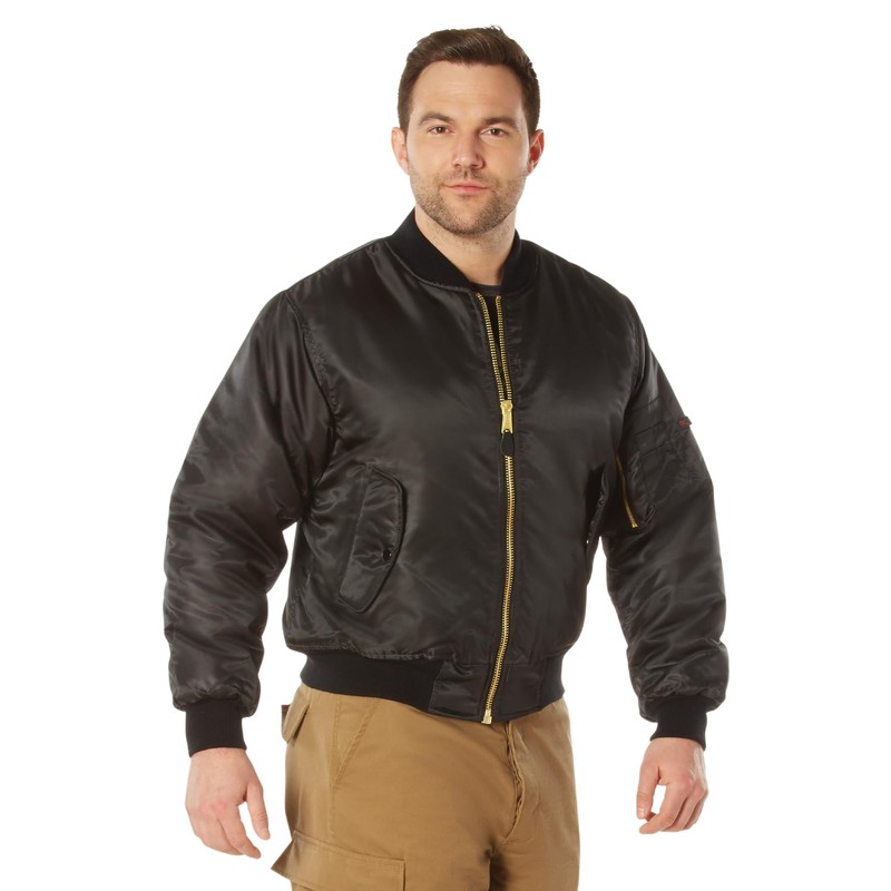 Rothco %Ma-1 Flight Jacket, Black, X-Large