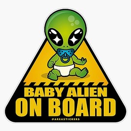 Magnet Signal - Baby Alien On Board Magnetic Vinyl Sticker 5"